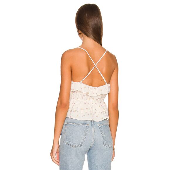 NWT! Line & Dot Aubrey Floral Bloomcore Print Ruffle Tank - Size Small - Picture 6 of 10